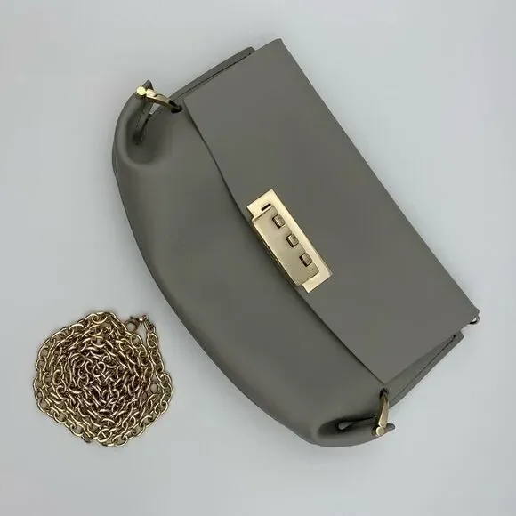 ZAC ZAC Posen Eartha Folded Gusset Chain Crossbody Bag in Gray - Picture 4 of 12